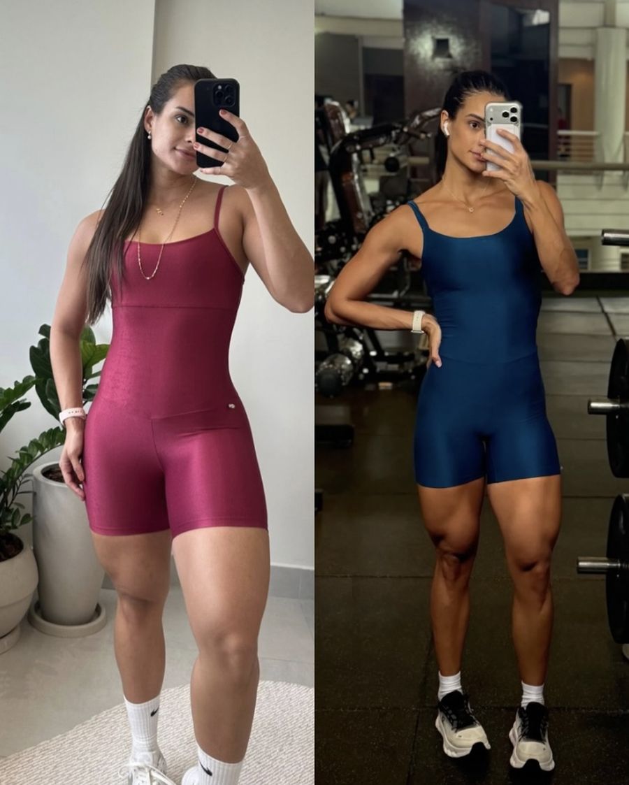 Antes e depois de aluna TR Team na academia
